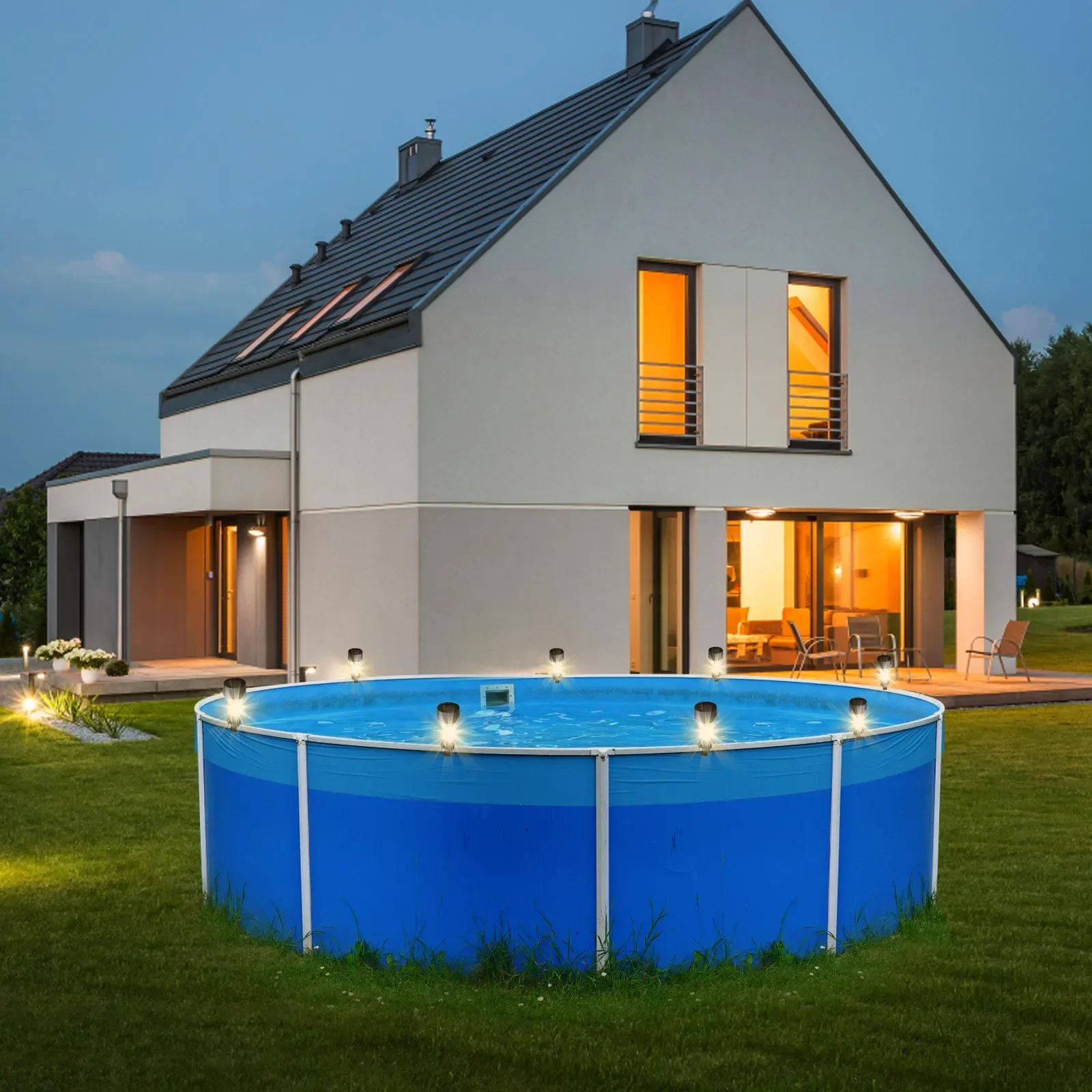 Solar LED Pool Lights, Suitable For Ground Pool Fence Decoration, LED Waterproof Pool Accessories Night Light