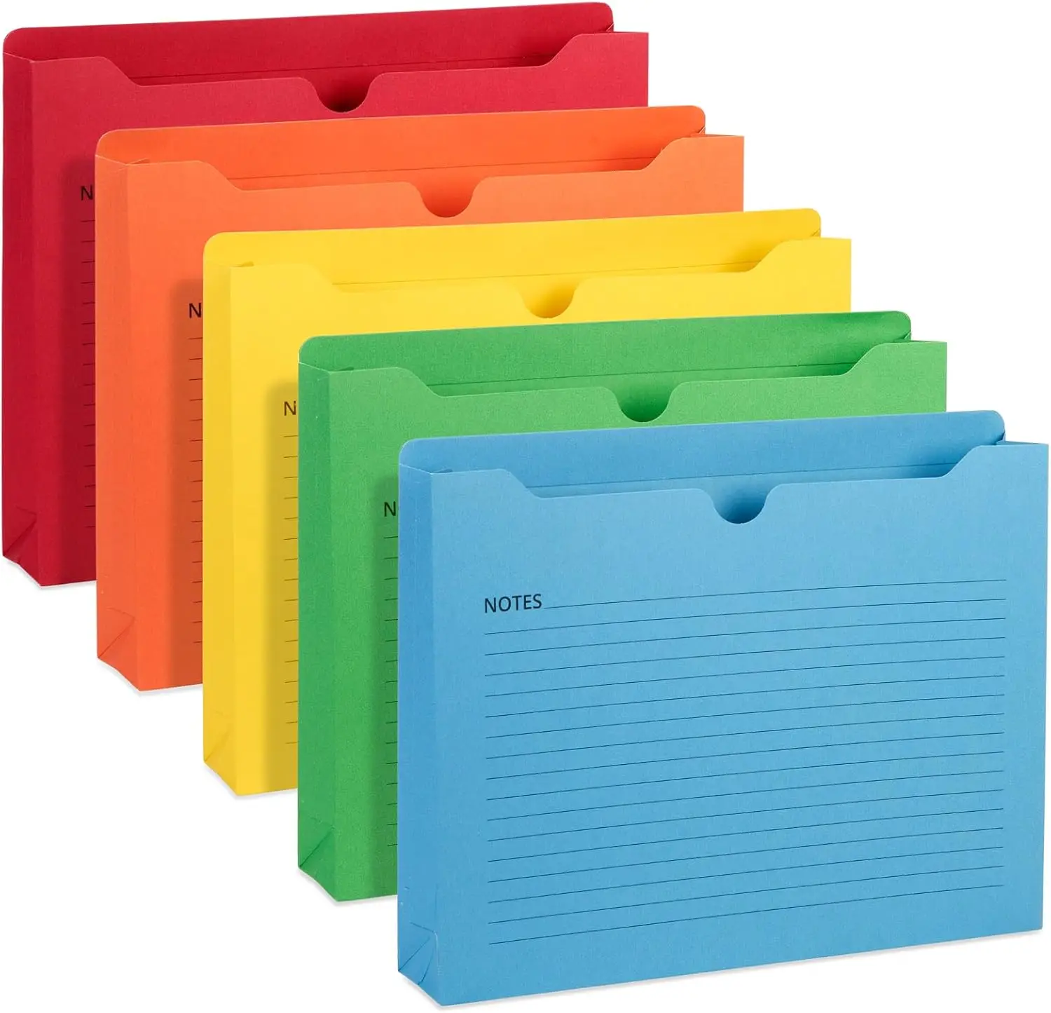 

Blue Summit File Jackets Letter Size 2 Inch Expansion, Lined Folders with Lines for Notes on Front, 2 inch File Jacket Folder