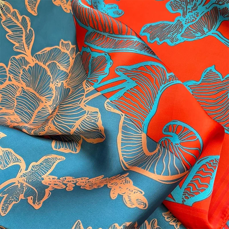 Luxury Design Print Silk Square Scarf Women Soft Satin Horse Hairband Neckerchief Office Hijab Headband Foulard Bag Ribbons Gift image 4