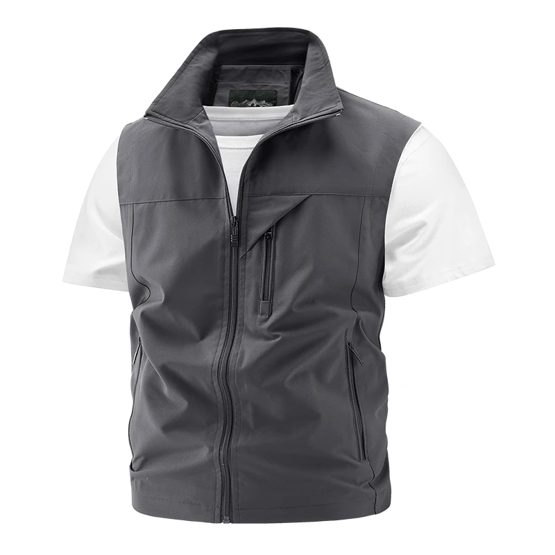 

Летний мужской повседневный жилет с несколькими карманами, жилет для фотосъемки и рыбалки, обязательный для мужских походов и исследований на открытом воздухе.