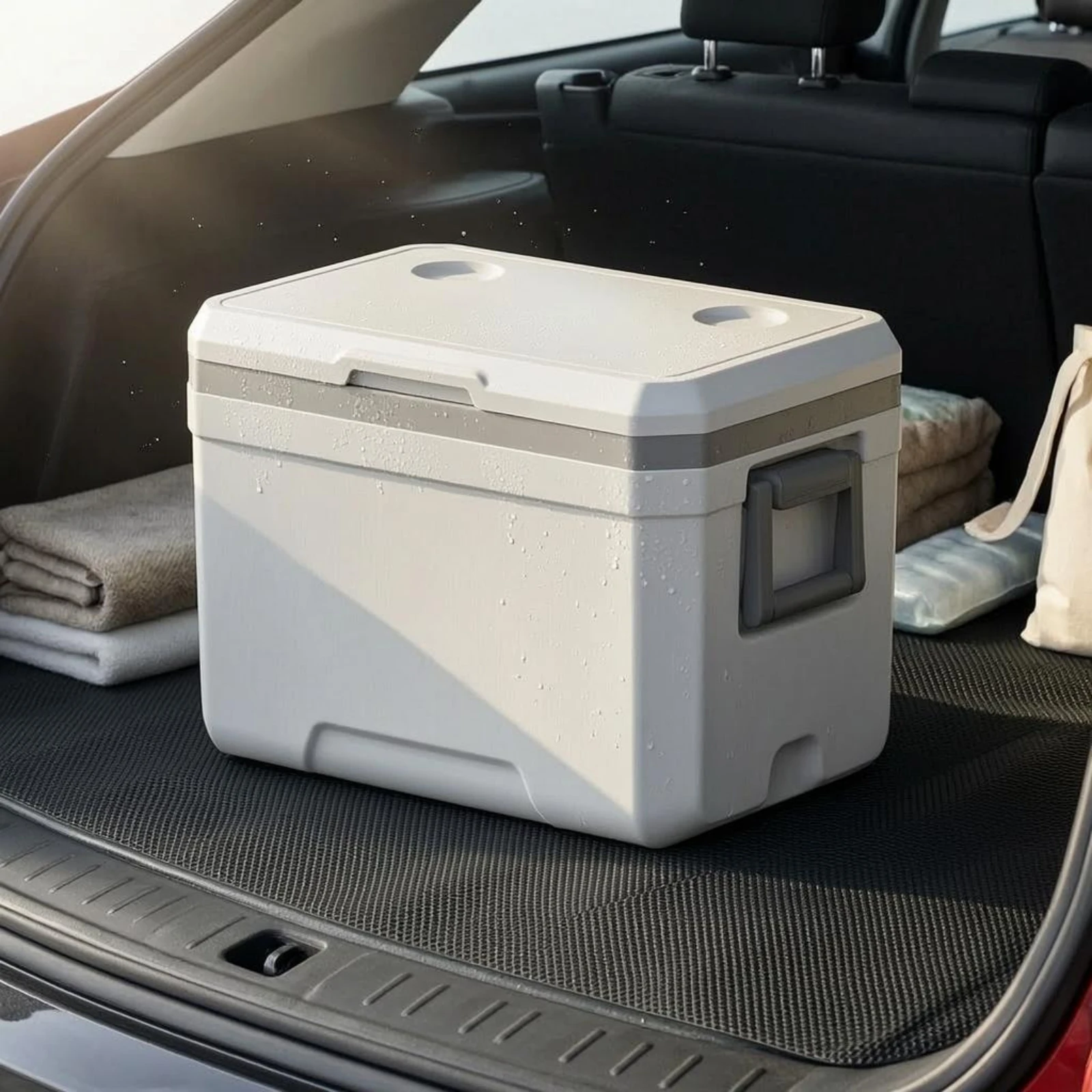 70 L Hard Shell Cooler Box with Hinged Lid Insulated Rectangular Storage Container for Camping and Outdoor Travel