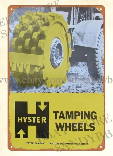1965 CO PEORIA IL TRACTOR EQUIPMENT TAMPING COMPACTOR metal tin sign