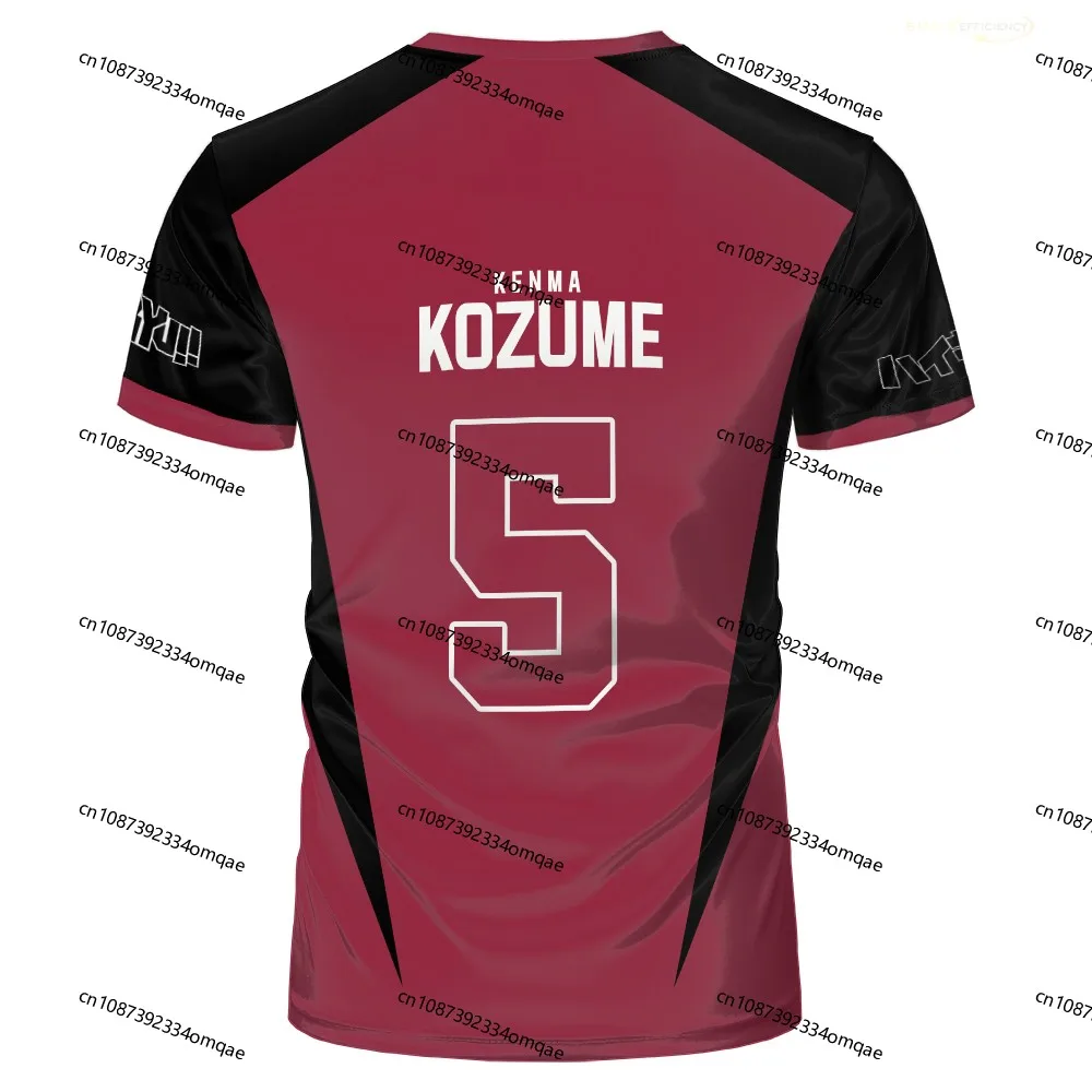 Anime Haikyuu Nekoma Jersey Uniform T-shirt Kozume Tetsurou Kuroo Cosplay Costume High School Volleyball Club Men Sportswear Tee