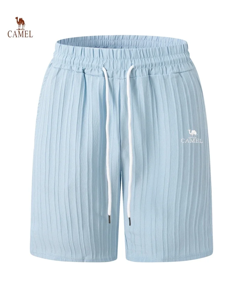 Summer men's embroidered high-quality striped casual shorts, fashionable outdoor sports casual beach shorts