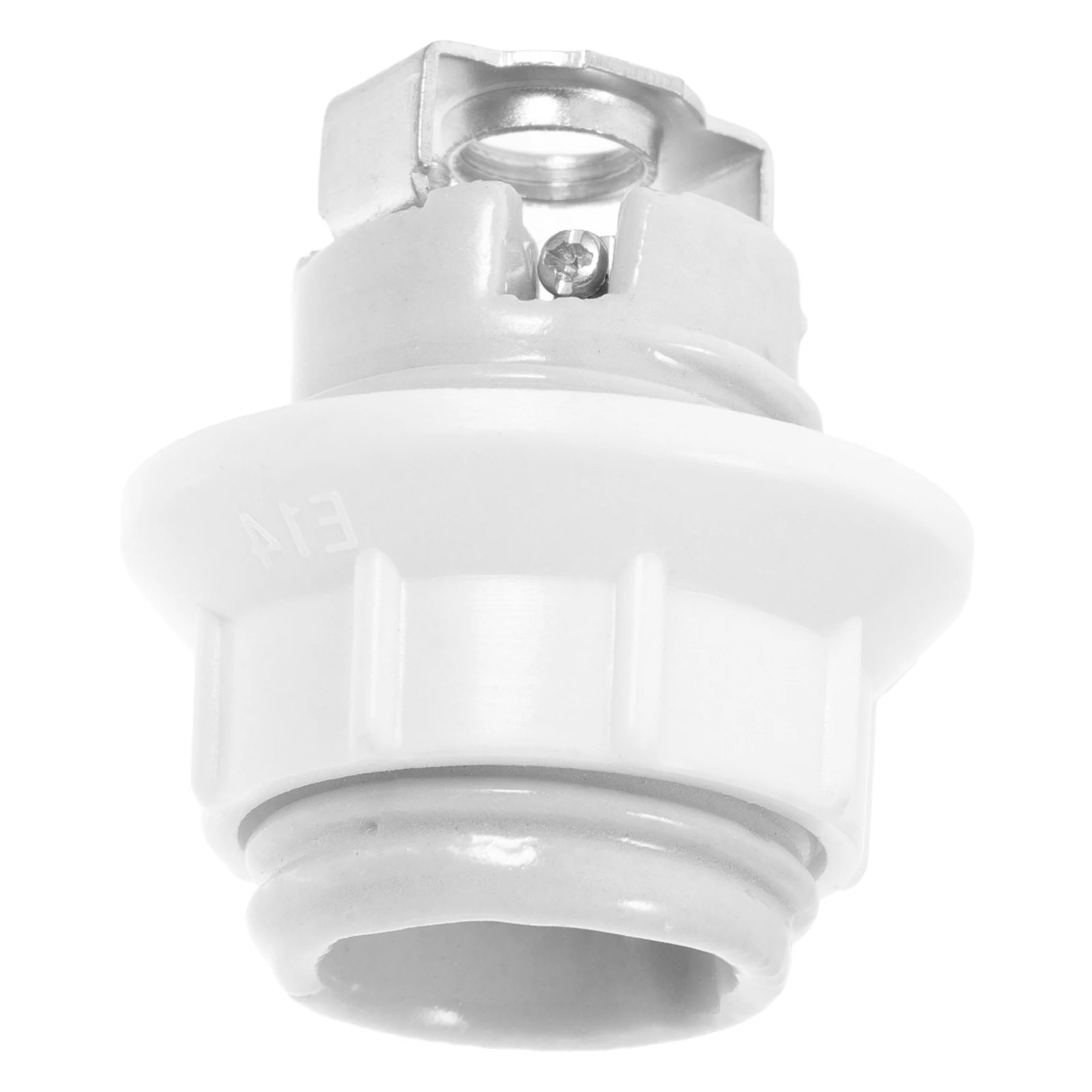 

E14 Full Thread Ceramic Lamp Socket Single Ring Universal Porcelain Light Socket Replacement For Ceiling Fans Chandeliers Wall