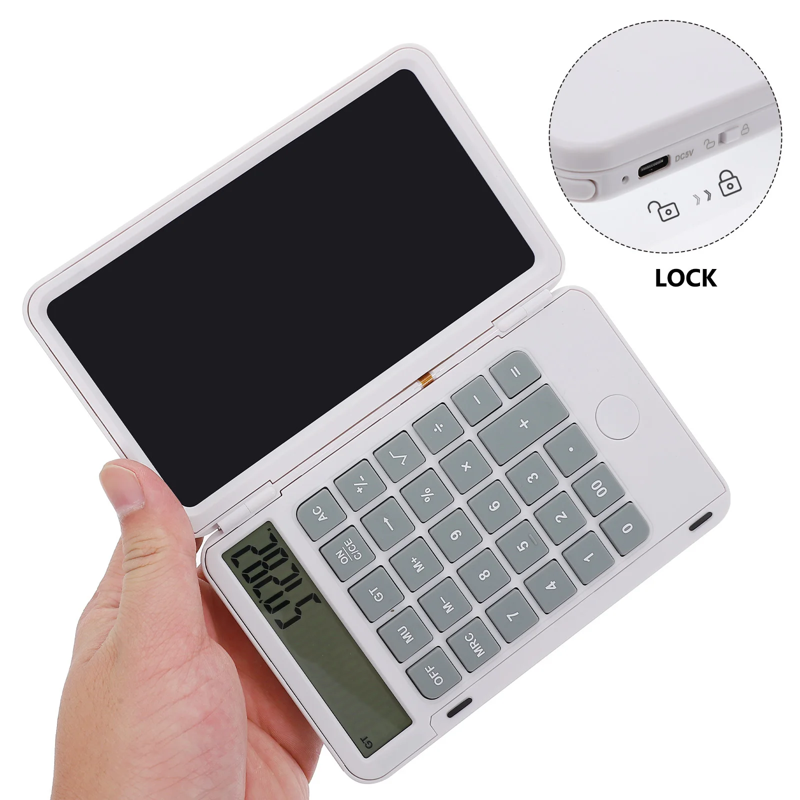 1 Set Lcd Writing Board Calculator Lightweight Desktop Calculation Aid For Office School Portable Handwriting Board