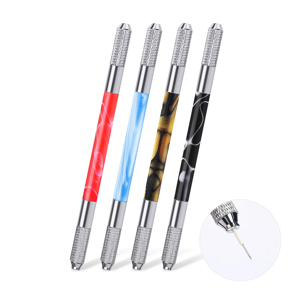 1pcs Tattoo Eyebrow Makeup Double head pen Acrylic material pattern 3D pen for dermografo micropigmentacion