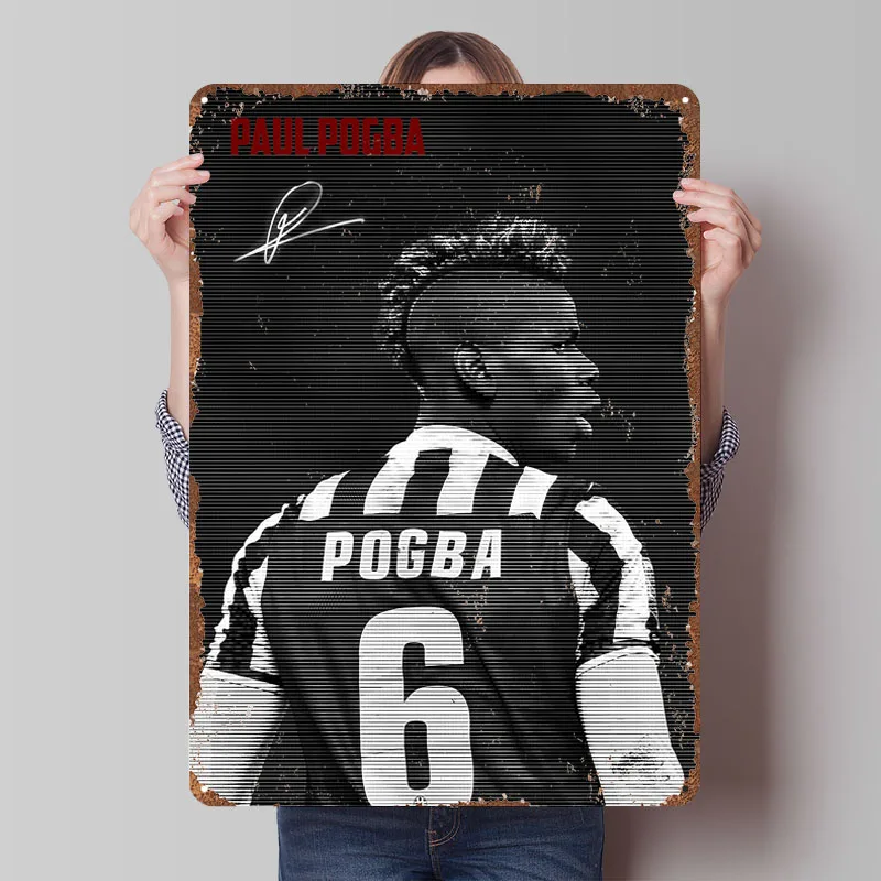 Пол Погба плакат футбол металлические вывески украшения для украшения дома роскошные настенные художественные фрески искусство фресок украшения комнаты геймера Пол Погба плакат футбол металлические вывески украшения для украшения дома роскошные настенные художественные фрески искусство фресок украшения комнаты геймера