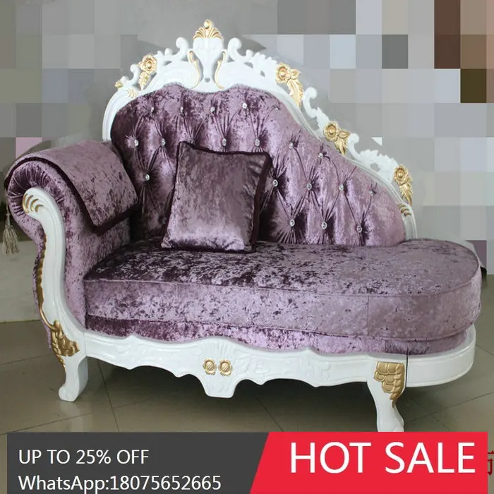 

MJY European French Style Solid Wood Carved Chaise Longue Classical Recliner Sofa Cushion Custom Made