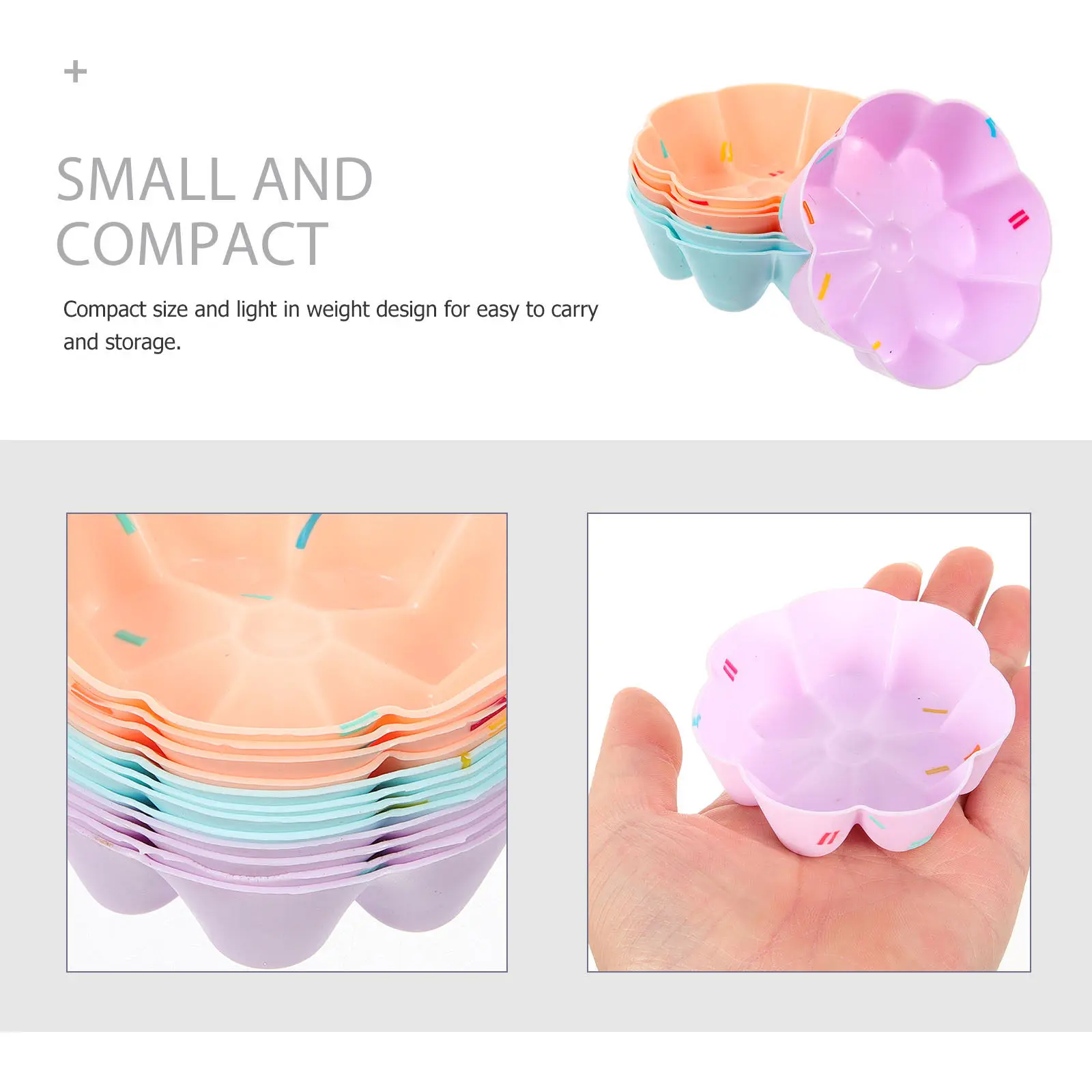 

Набор из 12 силиконовых форм для выпечки кексов и маффинов в форме цветка, многоразовые, антипригарные, кухонные принадлежности