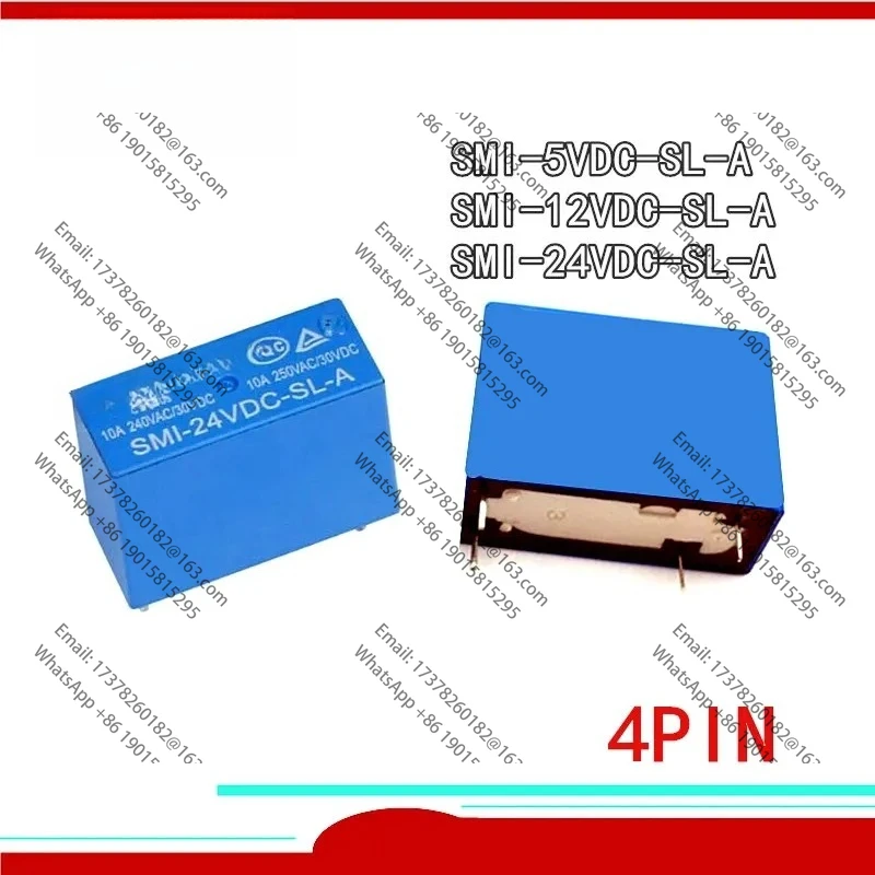 10 шт./лот, 100% новое оригинальное реле SMI-5VDC-SL-A SMI-12VDC-SL-A SMI-24VDC-SL-A SMI 24VDC SL A 10A 250 В переменного тока/30 В постоянного тока 4PIN 5 В 12 В 24 В