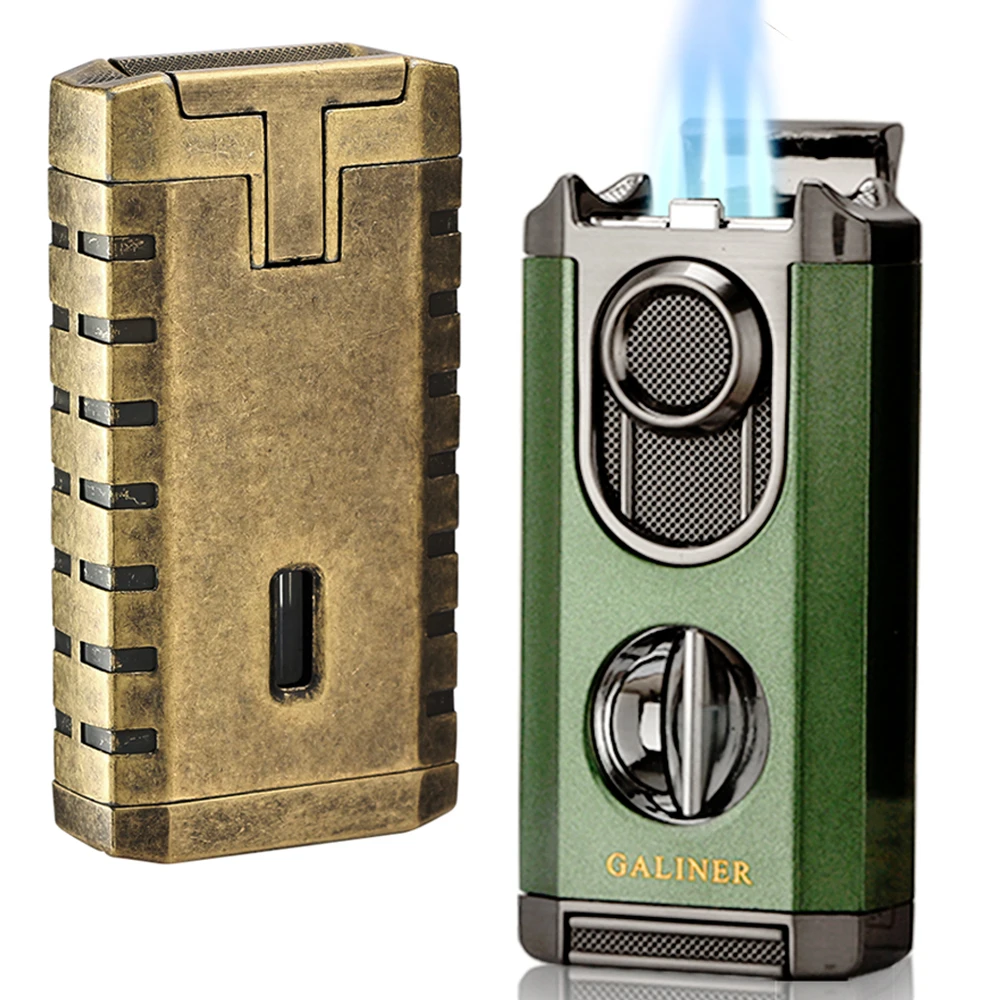 

GALINER Lighter Cigar Accessories Portable 3 Torch Jet Cigar Lighters Smoking Tool