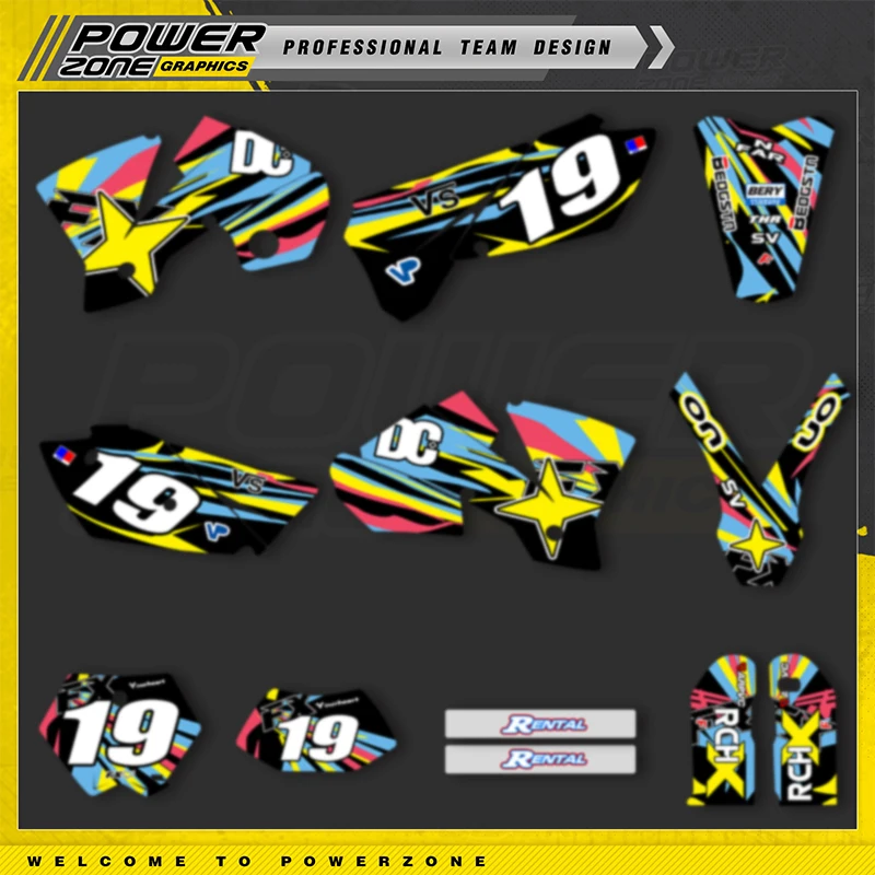 

PowerZone Custom For KTM 2003 2004 SXF 2004 EXC 250 300 350 cc Graphics Decals For 3M Stickers Kit Motorcycle Stickers 008