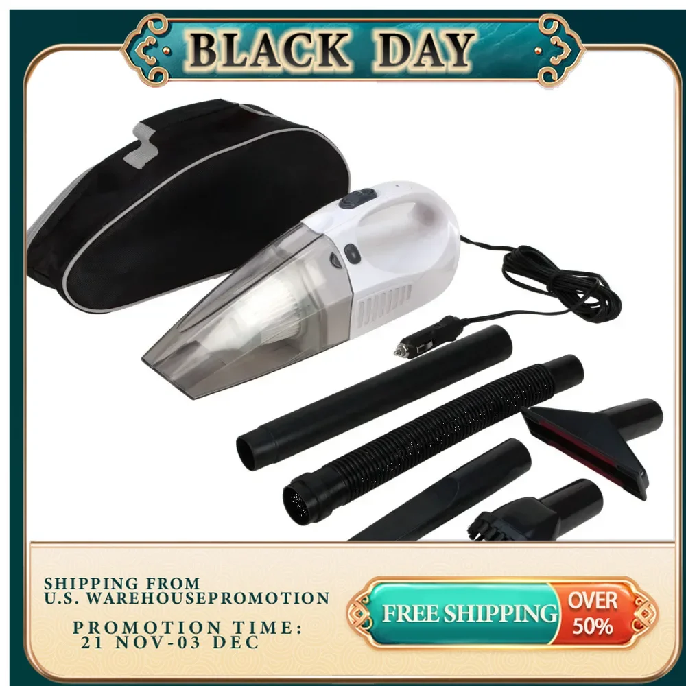 Portable Lightweight 12-Volt Vacuum Cleaner with Attachments Perfect for Home, Office