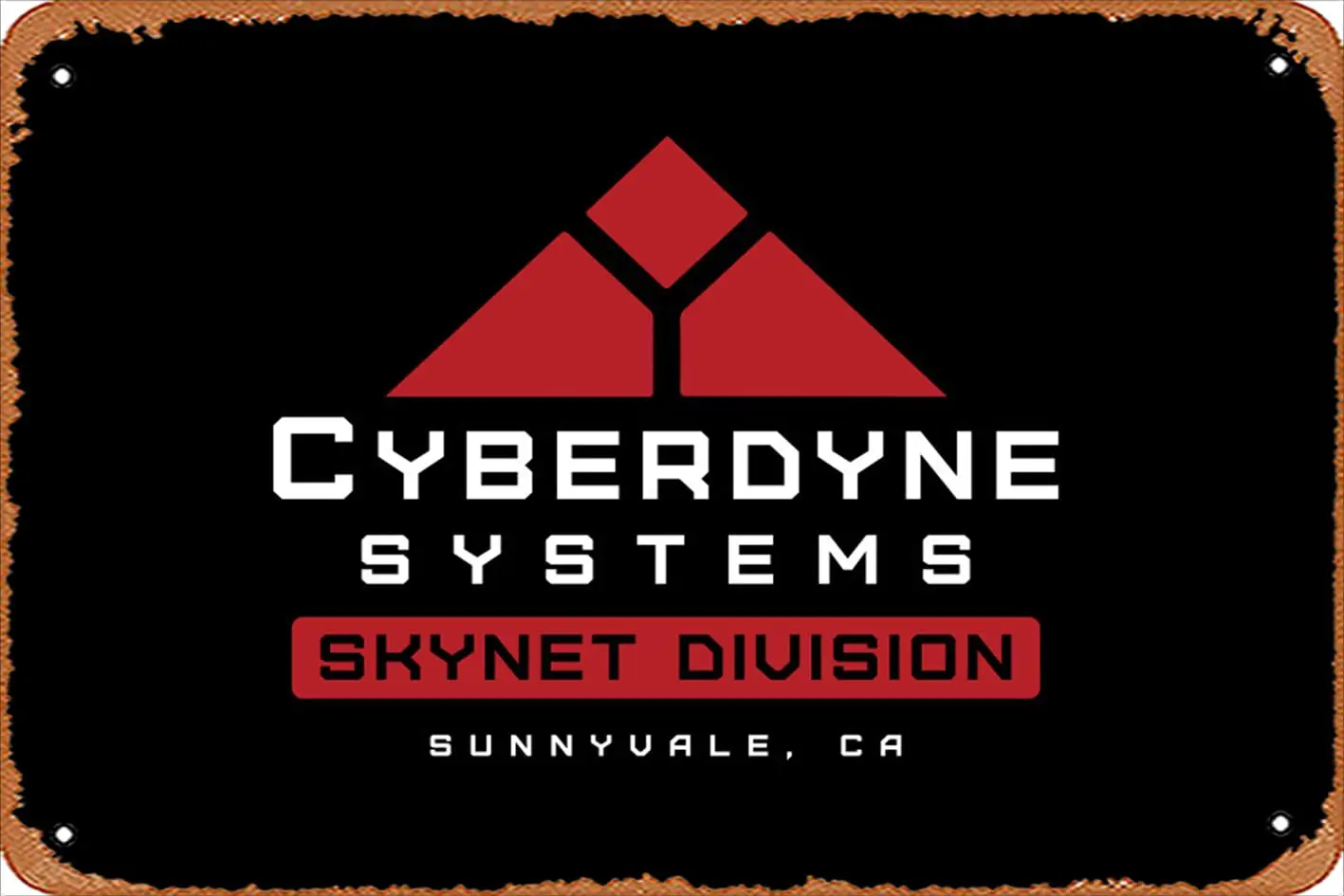 1PCS, Retro Tin Sign Cyberdyne Systems Skynet Division T-shirt Vintage Funny Novelty Metal Signs Man Cave Humorous Signs Movie