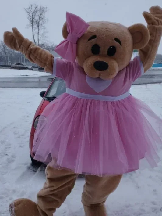 

Cute Plush Teddy Bear Mascot Costume Anime Cosplay Outfit for Wedding Party Stage Show and Holiday Celebrations