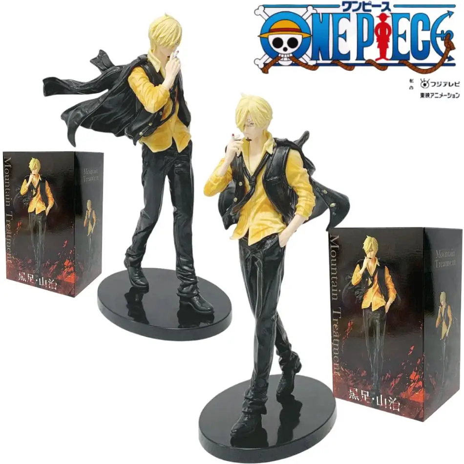 Figuras de acción de ONE PIECE Sanji Luffy Zoro de 22cm, colección periférica de PVC, modelo de escritorio, muñeca para niños, juguete, regalos de navidad