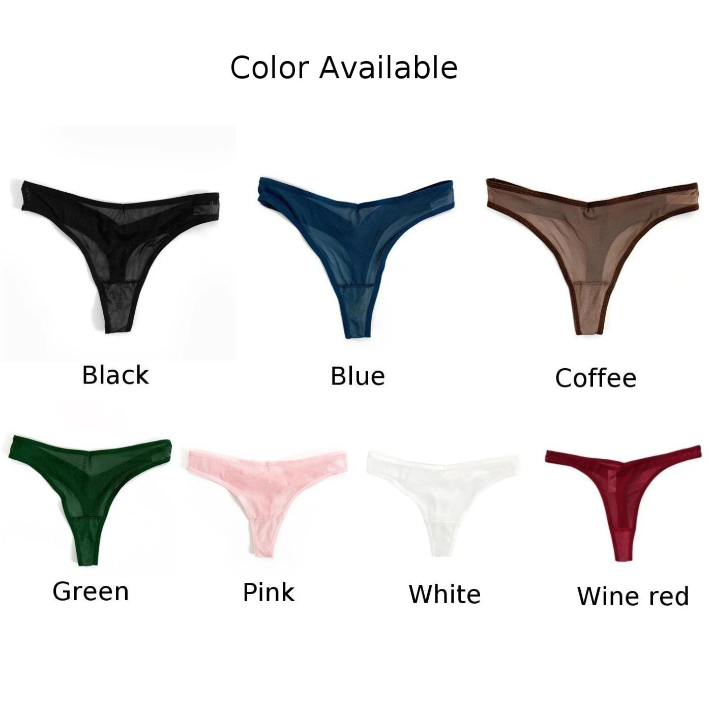 Women\'s Panties Seamless G-String Thongs Sexy Lingerie Mesh See Though Low Rise Underwear Elastic Briefs Female Underpants