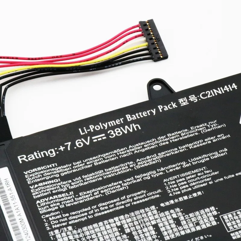 Imagem -04 - Bateria do Portátil C21n1414 para Asus Chrysler X205t X205ta F205ta 7.6v 38wh Novo