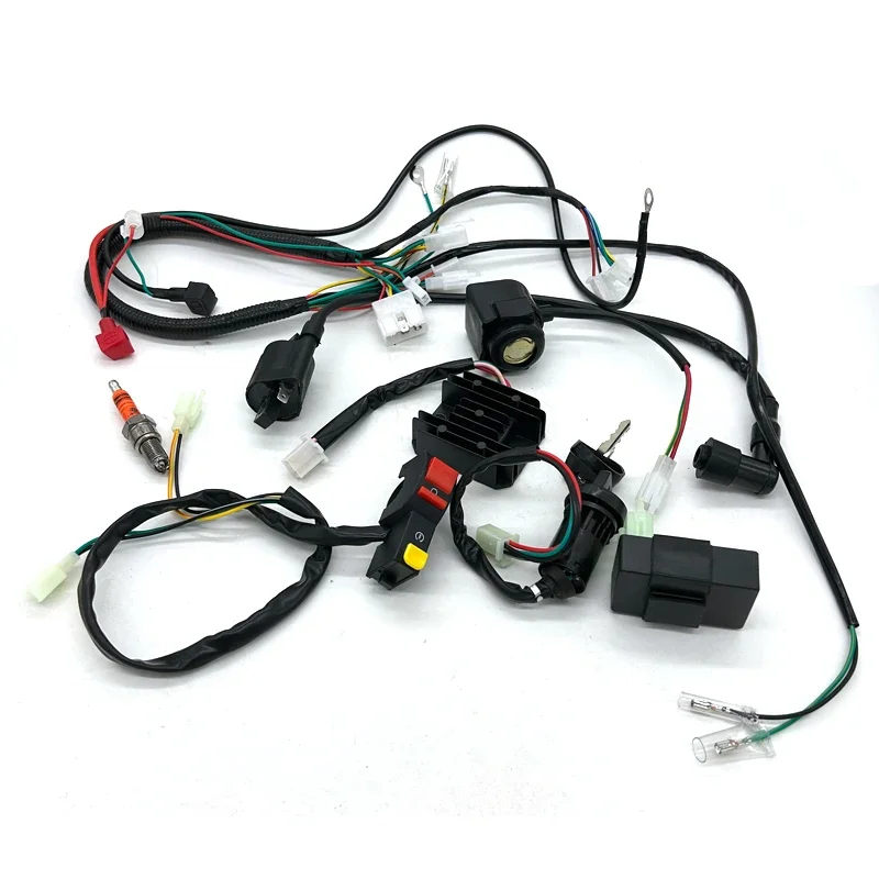 Complete Electrics Wiring Harness Spark Plug CDI Ignition Coil Kit For Chinese Dirt Bike 125cc-250cc ATV UTV Quad Go Kart