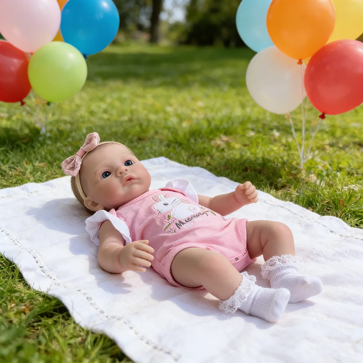 

45cm Hand-Painted Reborn Baby Doll Meadow with Soft Touch Cotton Body Realistic Newborn Toy for Collectors And Play
