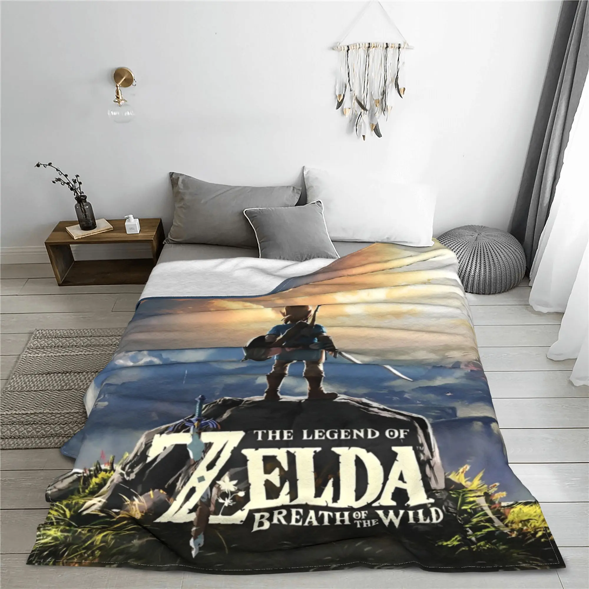 Z-Zeldas Game Blankets Flannel Summer Air Conditioning Multifunction Lightweight Throw Blanket for Sofa Office Bedspread