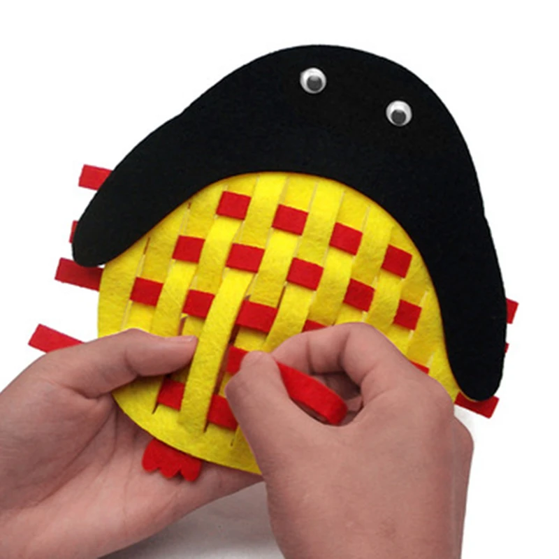 Juguetes tejidos hechos a mano para niños, Material de tejido no tejido, juego de arte para niños, dibujos animados, flores, frutas, peces, océano, Animal TMZ