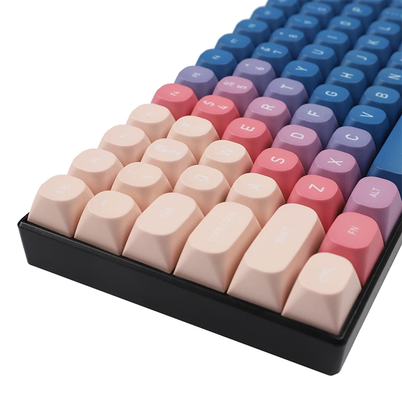 PBT material MA height sunset color scheme 141-key mechanical keyboard personalized cross chrysanthemum personalized keycap