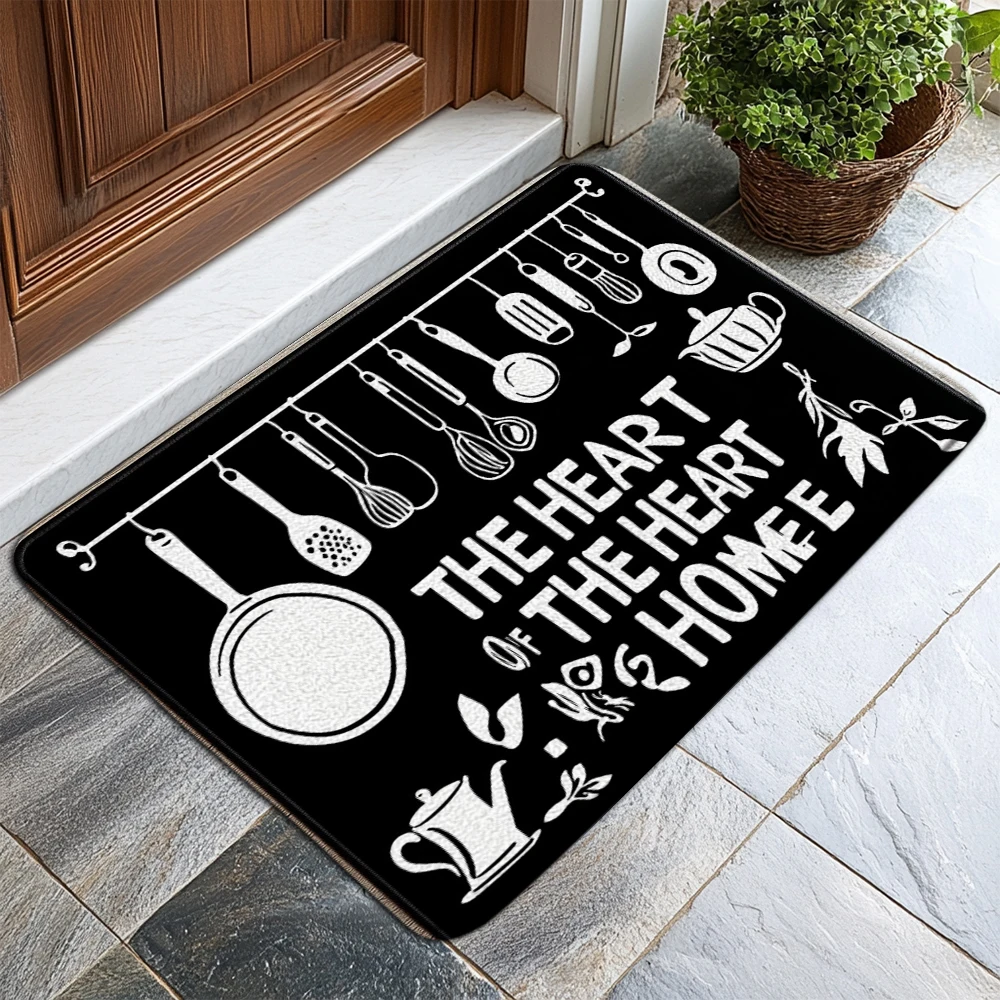 

Washable Crystal Velvet Floor Mat Comfortable Soft Standing Mat Kitchen Theme Floor Mat Non-Slip Waterproof Door Mat
