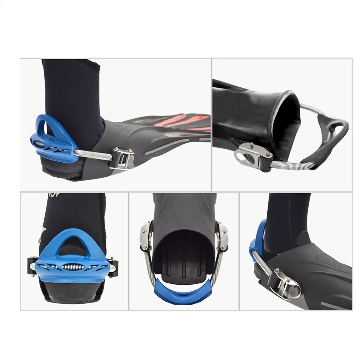 ABJX 2PCS Scuba Diving Stainless Steel Spring Fin Straps for Standard Fins Diver Heel Straps Gear DROP SHIPPING