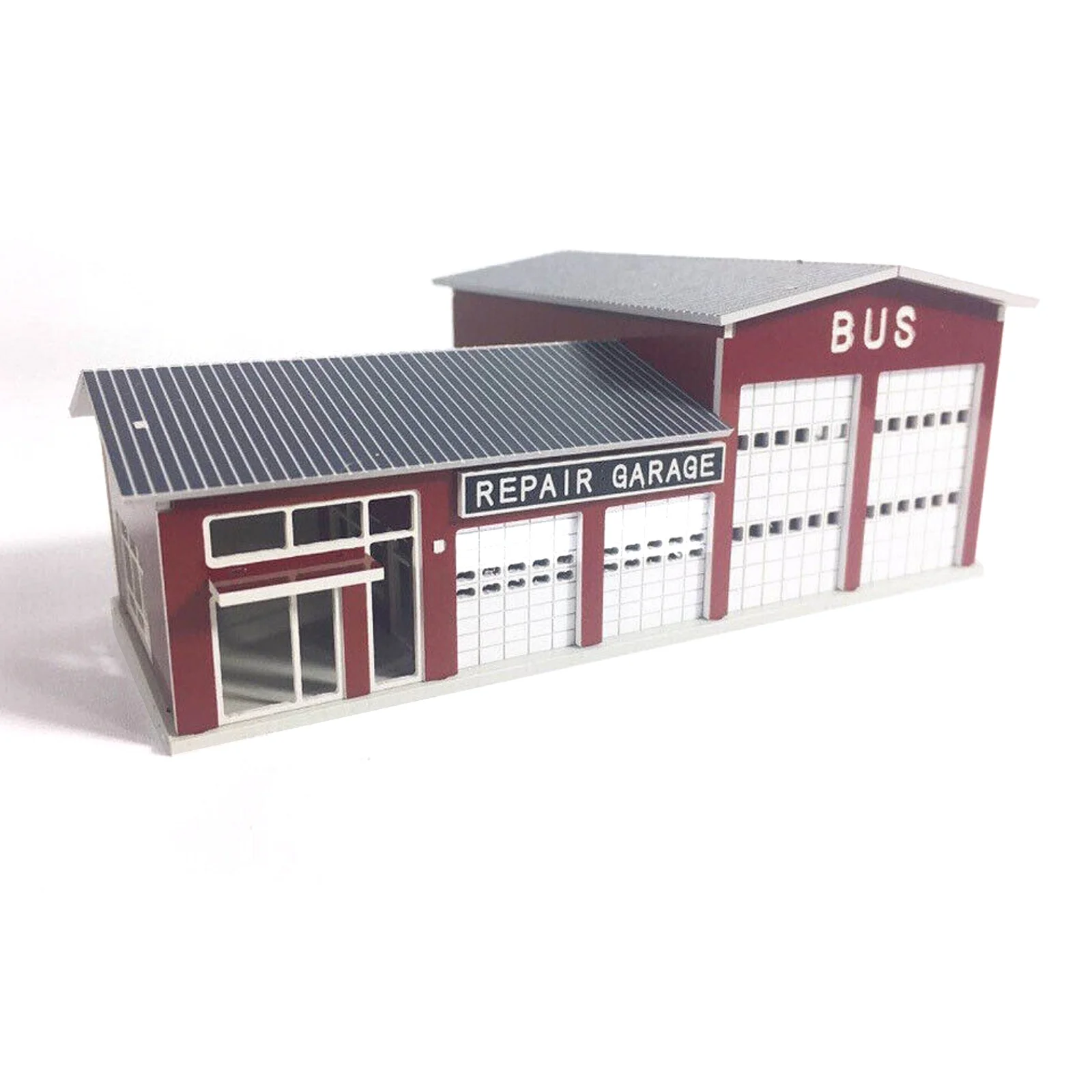 1/160 N Scale Buildings Train Railway Layout Modern Repair BUS Garage Model DIY toys for children modeling hobby gifts