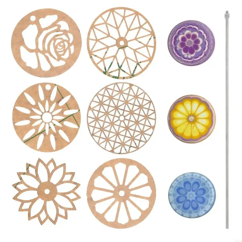 M3GA 6 Styles 2.75in Round Soap Mold Tools Silicone Partition Flower Template