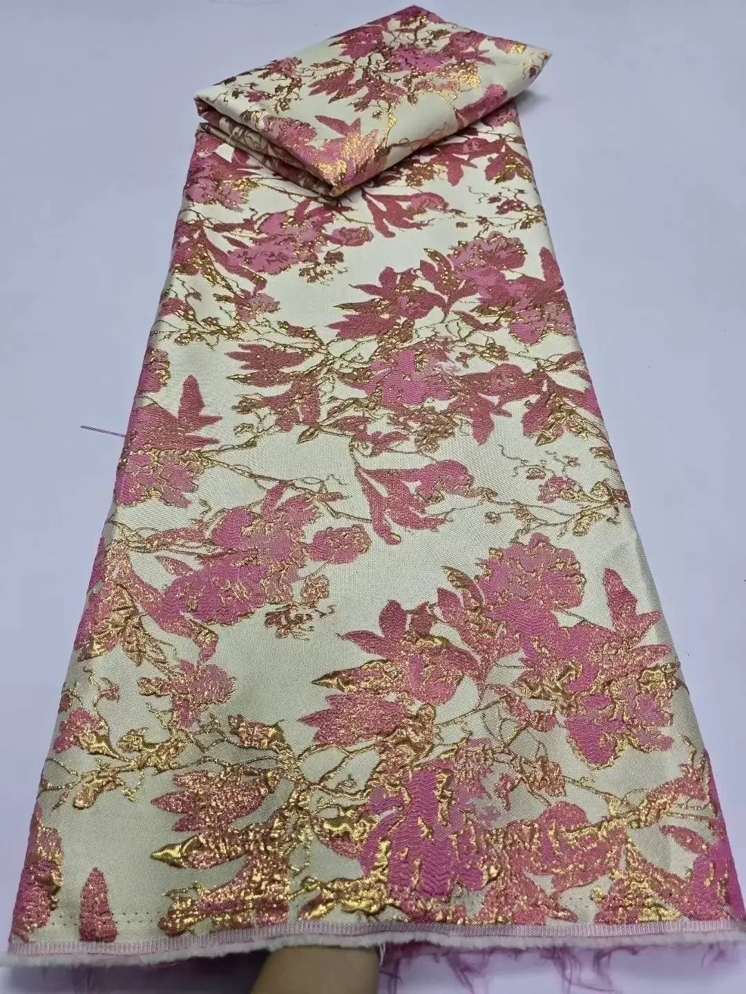 

2025 New African Brocade Jacquard Lace Fabric Nigerian SZ891 Floral Organza Material French Tulle Cloth Tissus For Sewing Dress