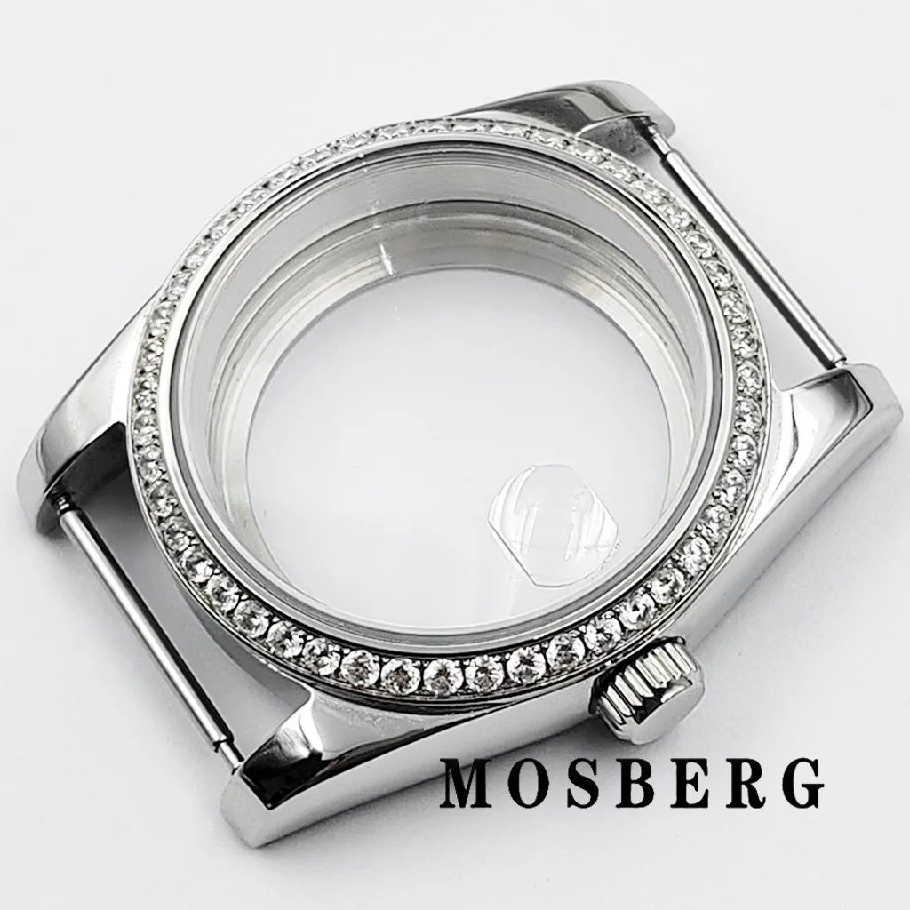 حافظة ساعة ياقوت زجاجية ، حركة أوتوماتيكية ، 36 ، 39 ، NH35 ، NH36 ، ETA من ، PT5000 ، ST2130 ، ETA2836 ، Miyota ، 8821a