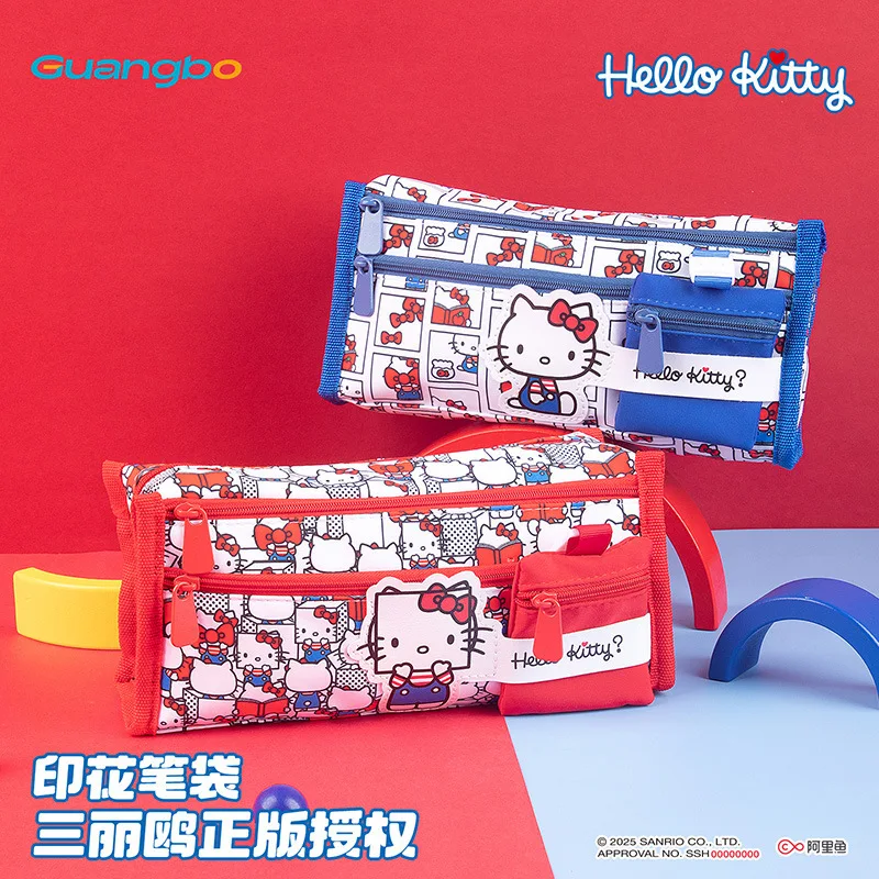 

2026 New Hello Kitty Multilayer Zipper Pencil Pouch Portable School Stationery Organizer Cute Sanrio Gift For Kids Girl's Gift