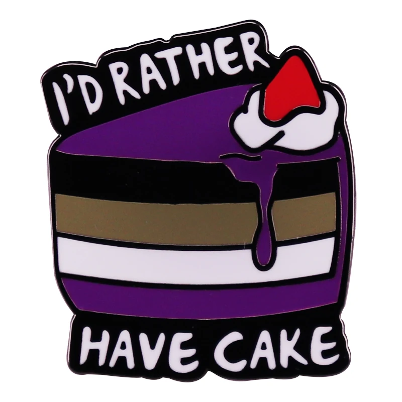 Erdbeere Asexual Kuchen Emaille Pin Asexuality Stolz Symbol Abzeichen Brosche Geschenk Rucksack Dekoration Schmuck