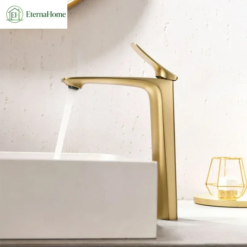 Basin Faucets High Black/Chrome/White/Gold/Gray Hot & Cold Water Mixing Copper Sink Taps Bathroom Accessories Countertop Faucet