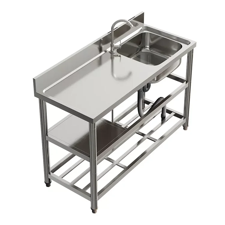 Customized Modern Single Bowl Kitchen Sink Stainless Steel Portable and Outdoor-Friendly with Two Holes for Hotels Outdoors