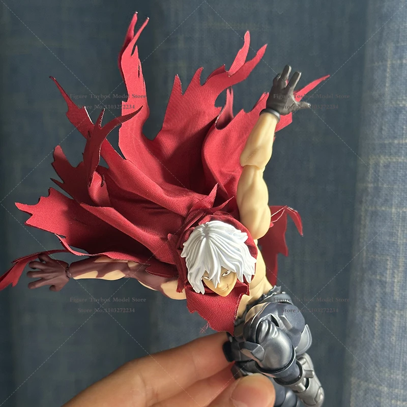 1/12 Scale Japanese Anime Boy Tomura Shigaraki Figurine Red Ripped Cloak Hooded Clothes Accessory For 6