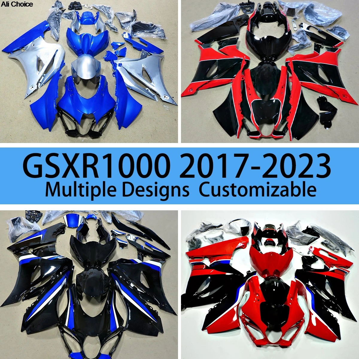 Fit for GSXR1000 2017 2018 2019 2020 2021 2022 2023 ABS Plastic Fairings GSXR 1000 17 18 19 20 21 22 23 Motorcycle Fairing Kit