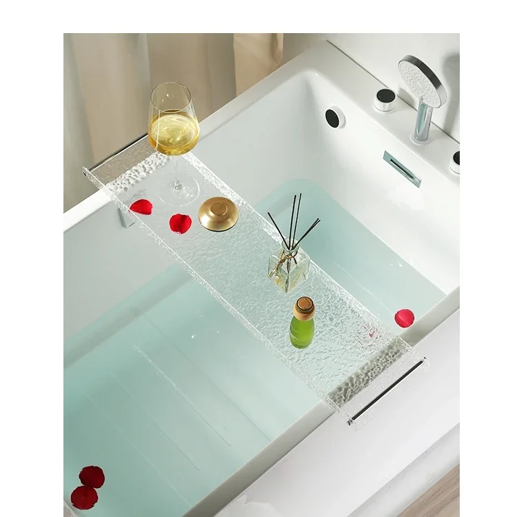 Glacier Patterned Acrylic Bathtub Storage Rack