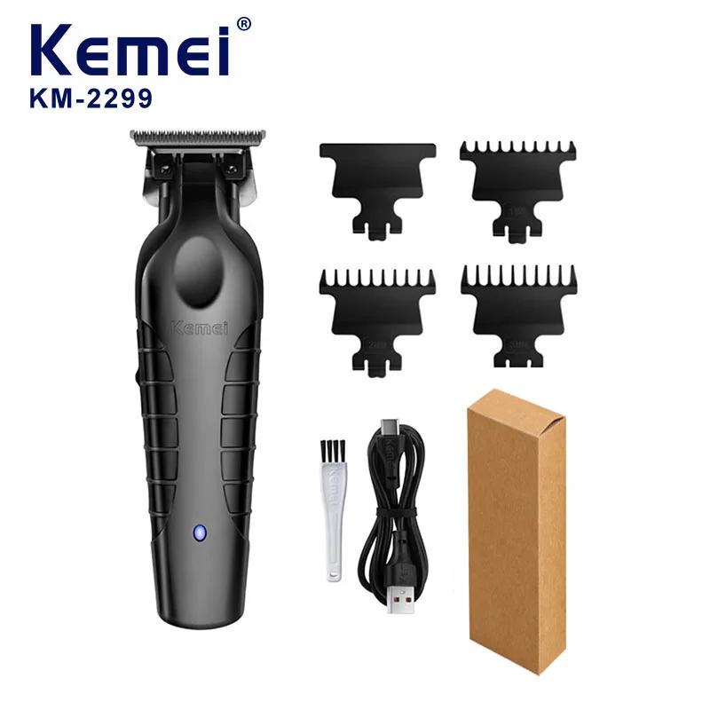 Kemei Men's Cordless Hair Clipper USB Rechargeable Zero Gap Trimmer Electric Hair Clipper Original Blade Accessories KM-2299 image 6