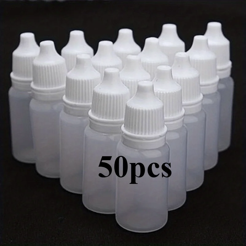 Flacons compte-gouttes rechargeables, flacons liquides portables pour gouttes pour les yeux et distribution de parfum en voyage, cosmétiques essentiels, 50 pièces
