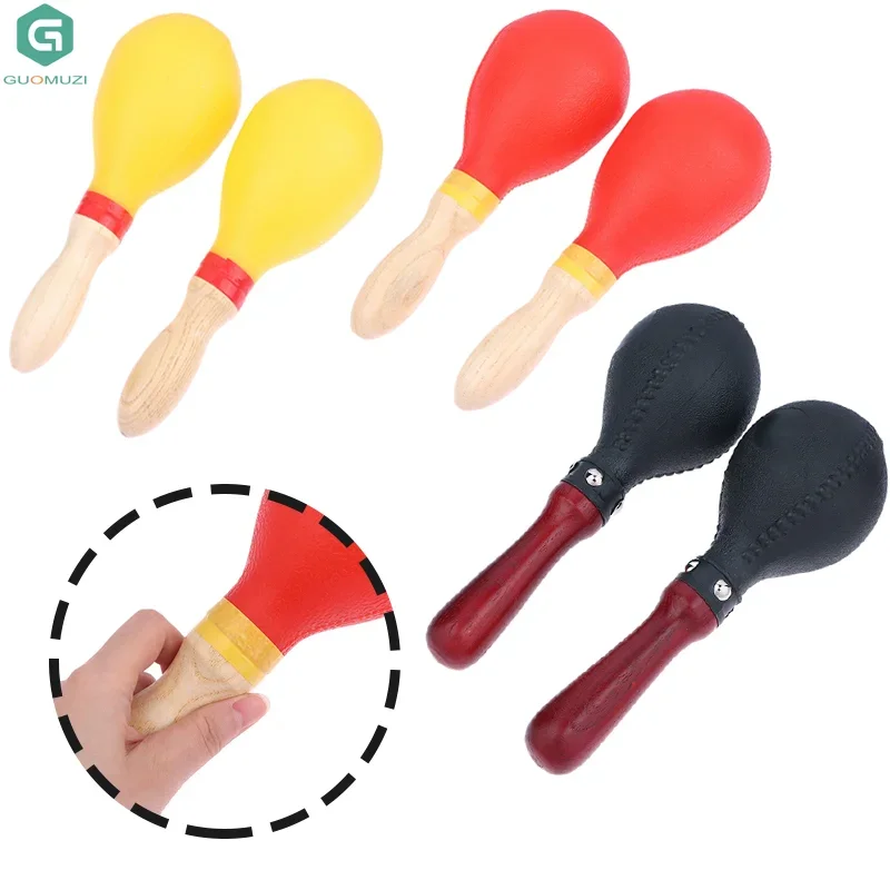 2Pcs Professional Pair Of Maracas Shakers Rattles Sand Hammer Percussion Instrument Musical Toy For KTV Party For Kid Children