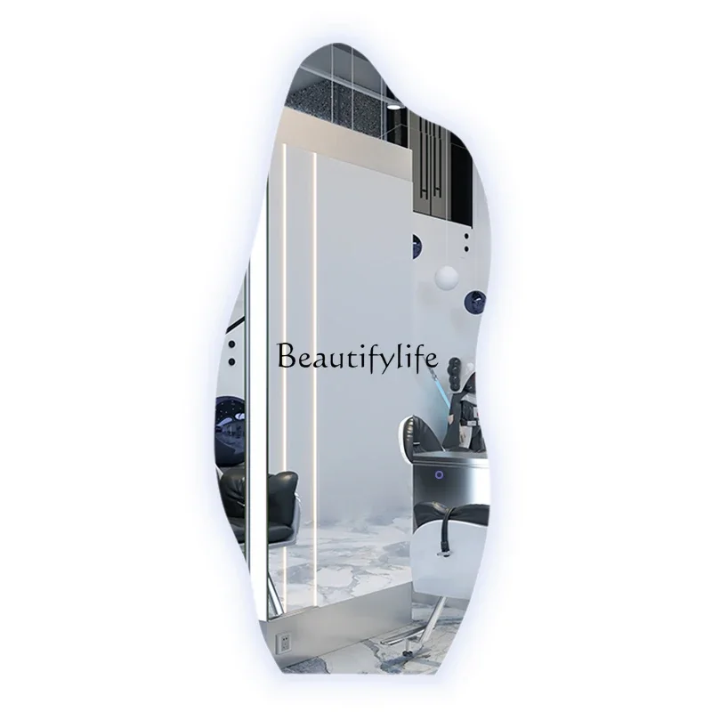 High-End Hair Salon Dressing Table for Hair Salon Single-Sided Floor Mirror Barber Shop