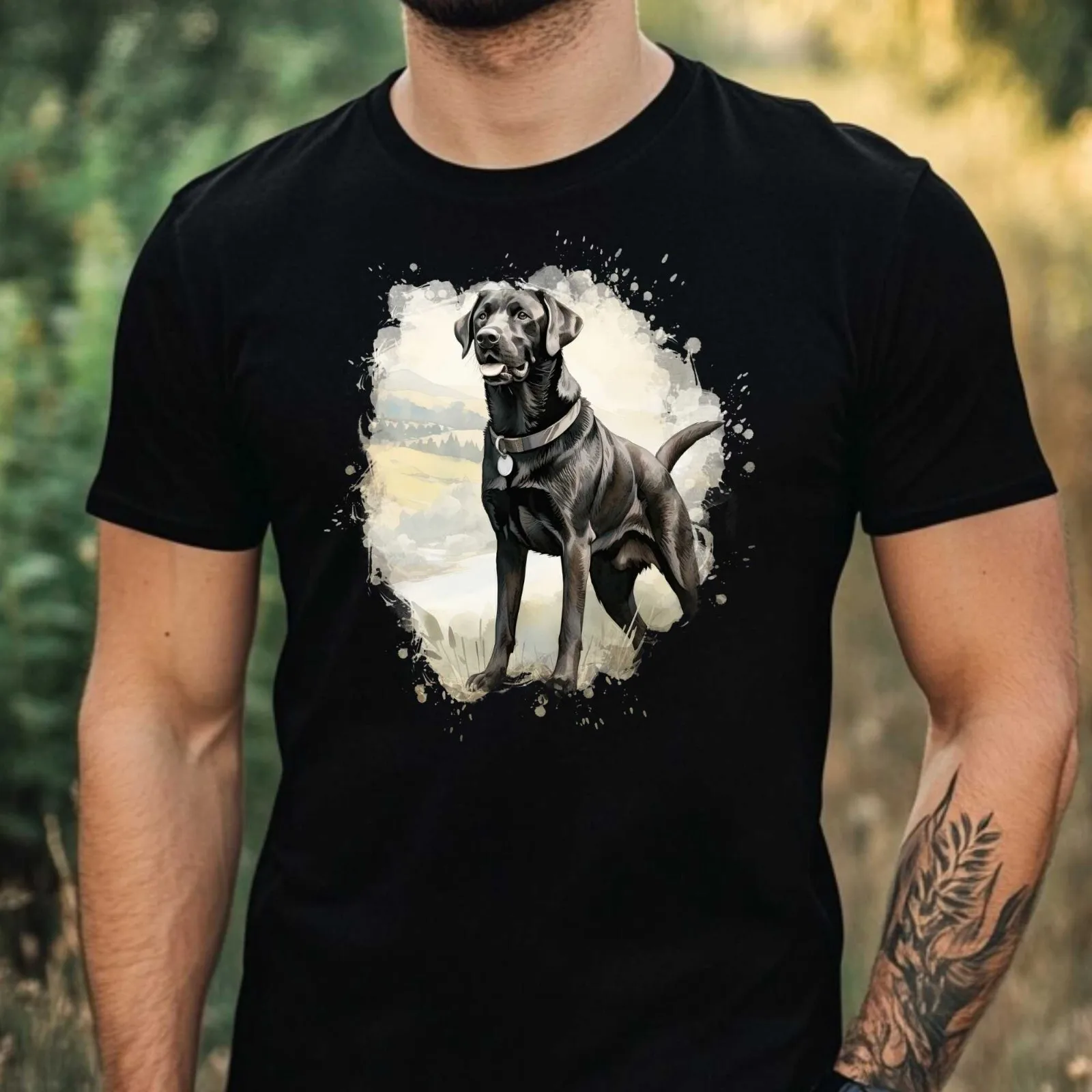 Mens Labrador Retriever Motif Cotton T-Shirt Size XS to 5XL