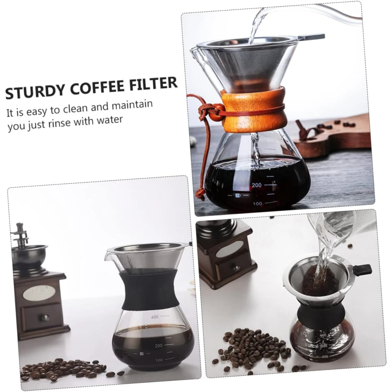 3Pcs Coffee Filter Coffee Funnel Espresso Tamper Station Simple Coffee Maker Coffee Espresso Fine Coffee Strainer Espresso Maker