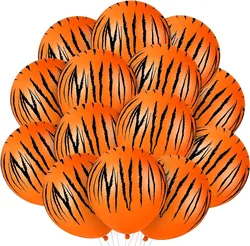 20/40Pcs  Tiger Balloons Tiger Print Stripes Balloons Jungle Animal Balloons  for Zoo Party Supplies Jungle Birthday Party Decor