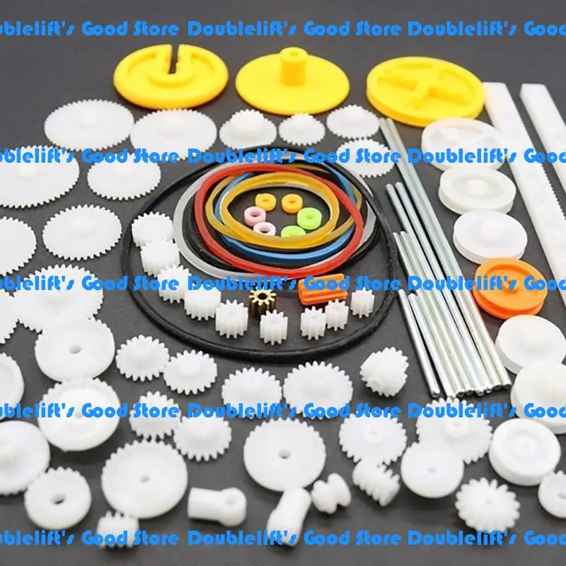 

652F 82Pcs Plastic Gears for Remote Car Motor Toy Model DIY Helicopter Remote Toy Replacement Accessories Module for Students