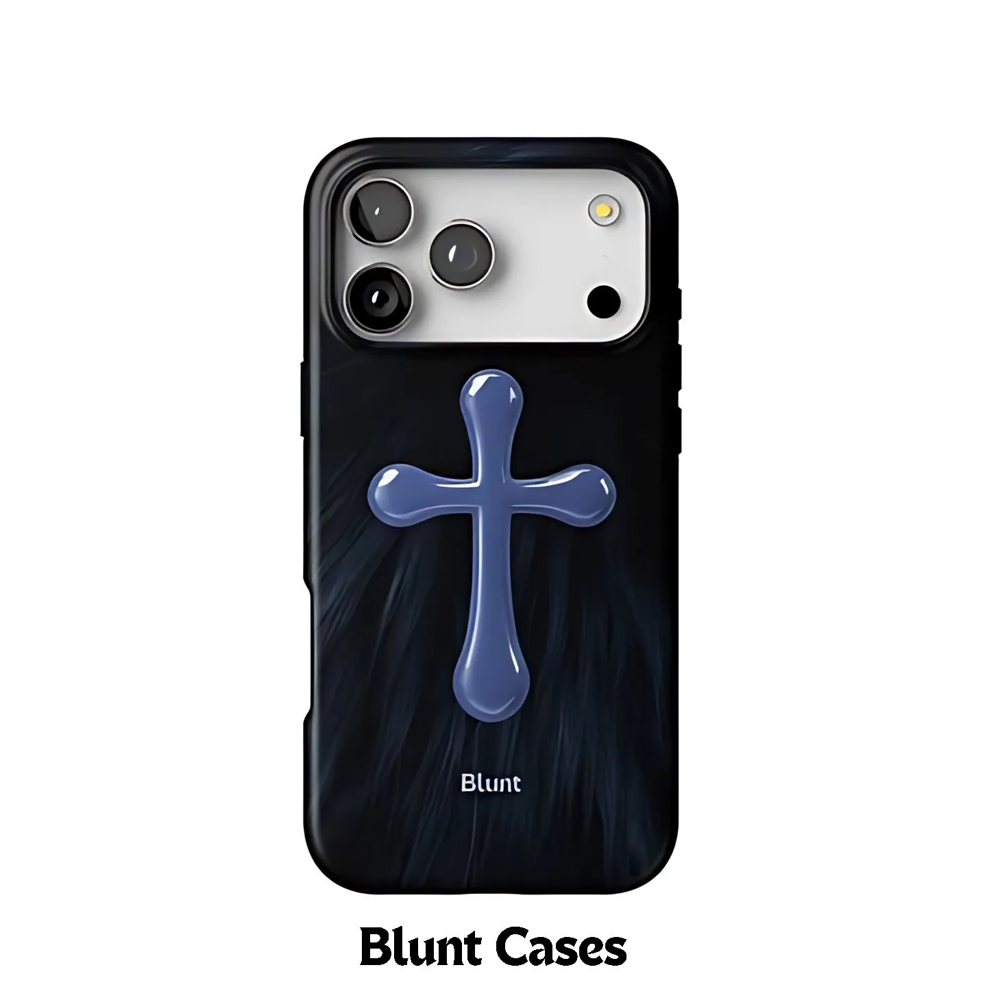 Blue Cross Design Blunt Phone Case for Samsung Galaxy S20 S23 S24 S25 S26 FE Plus Edge 5G Luxury Double-layer Back Cover